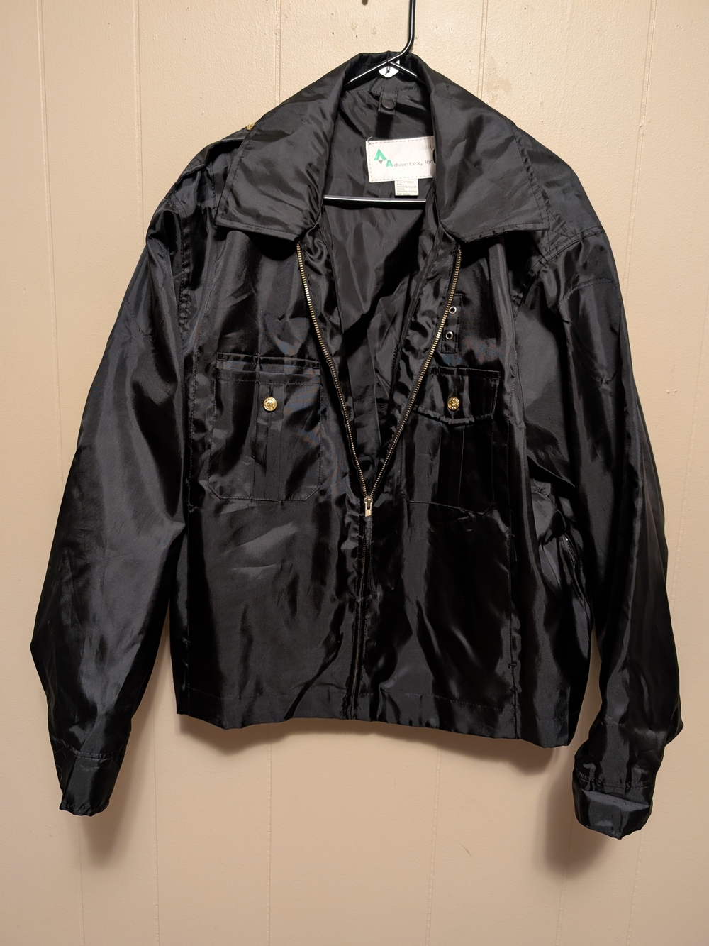 Advantex Security Duty Windbreaker Jacket Black Size L Sidearm Access